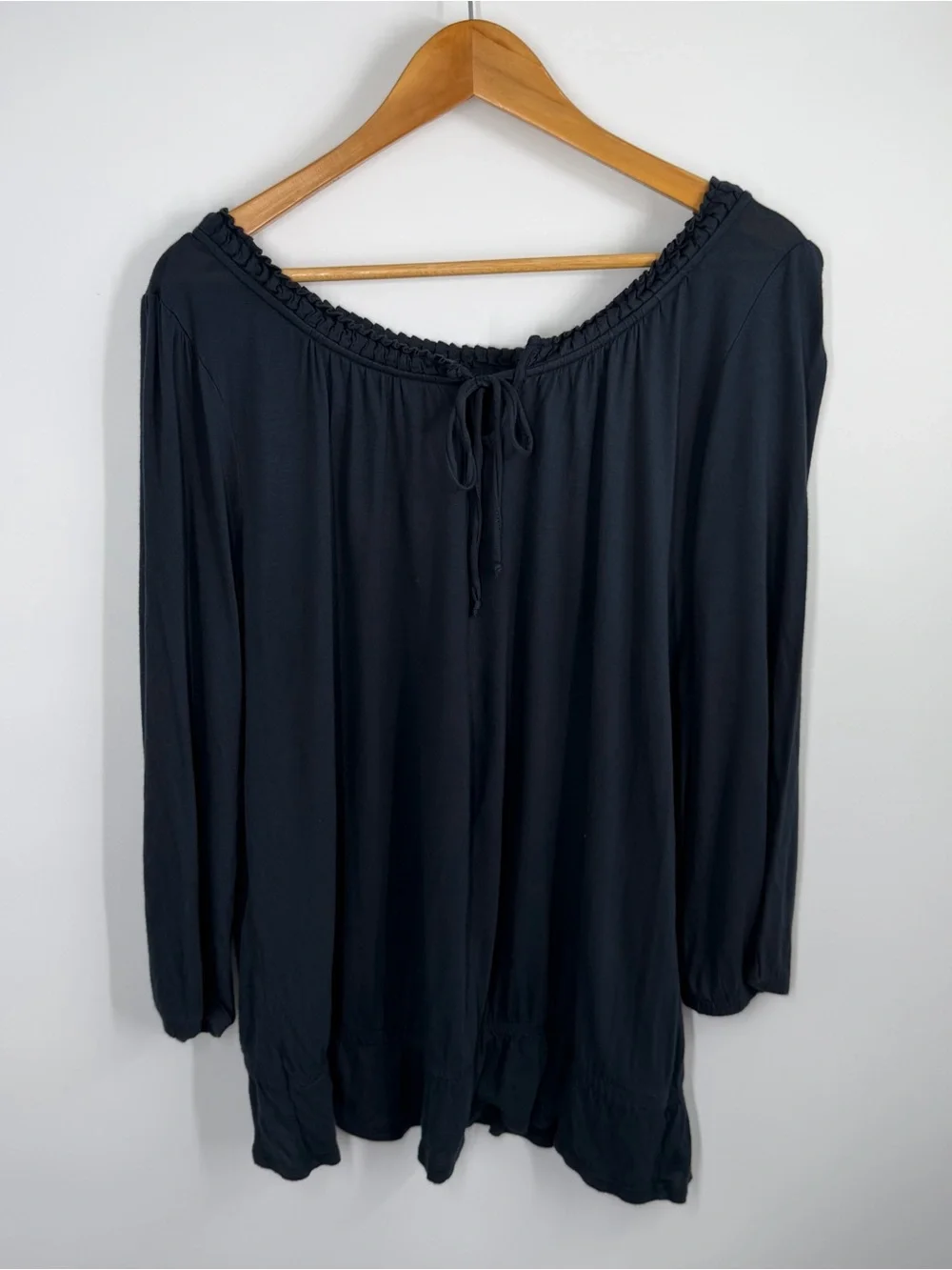 Banana Republic Navy Boatneck Relaxed Peasant Blouse